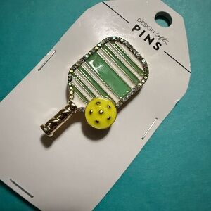 Green and Yellow Pickleball Paddle Pin
